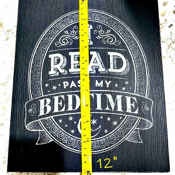 I Read Past My Bedtime Literary Wooden Box Art EUC - Picture 6 of 8